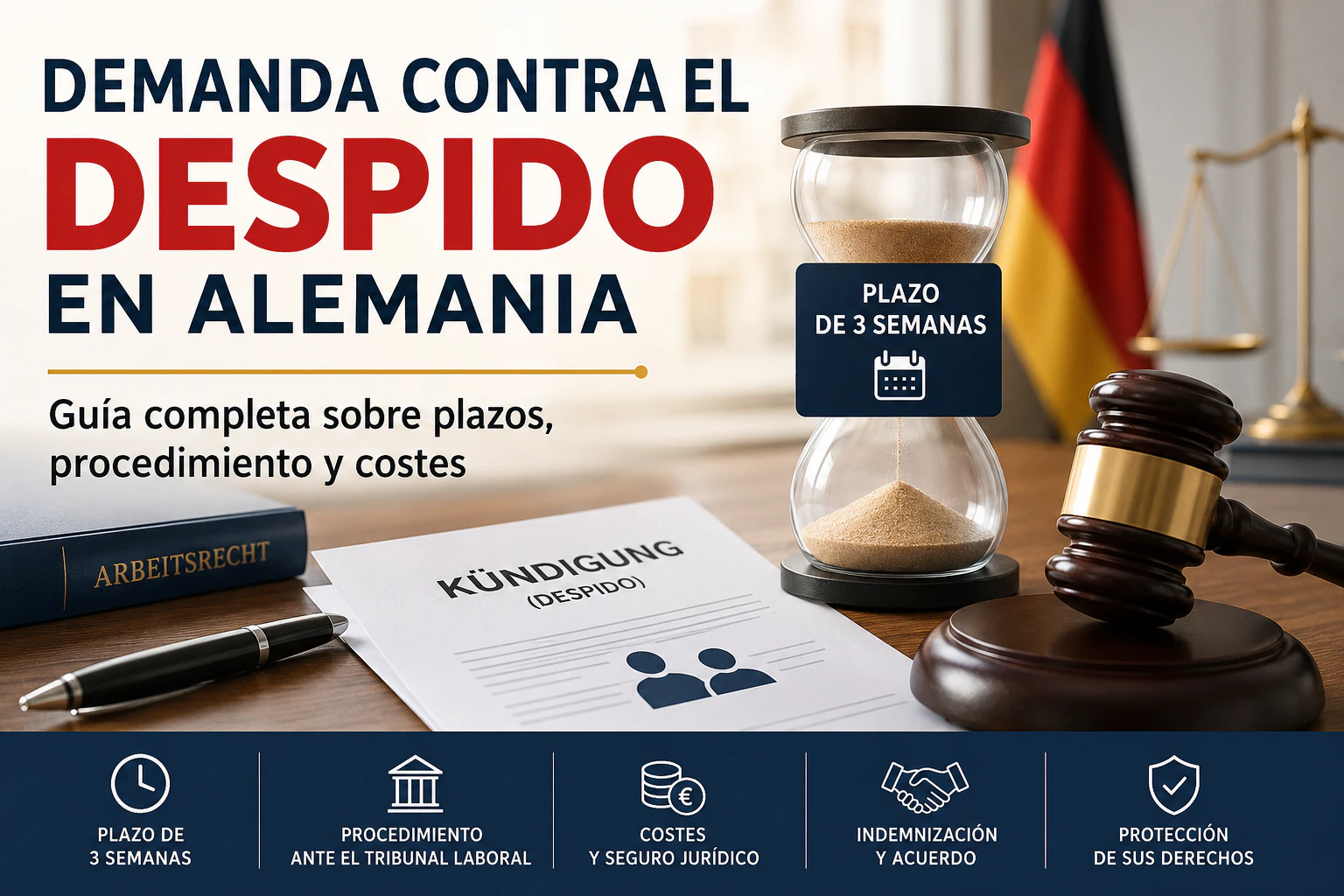 Demanda contra el despido en Alemania (Kündigungsschutzklage): guía completa sobre plazos, procedimiento y costes