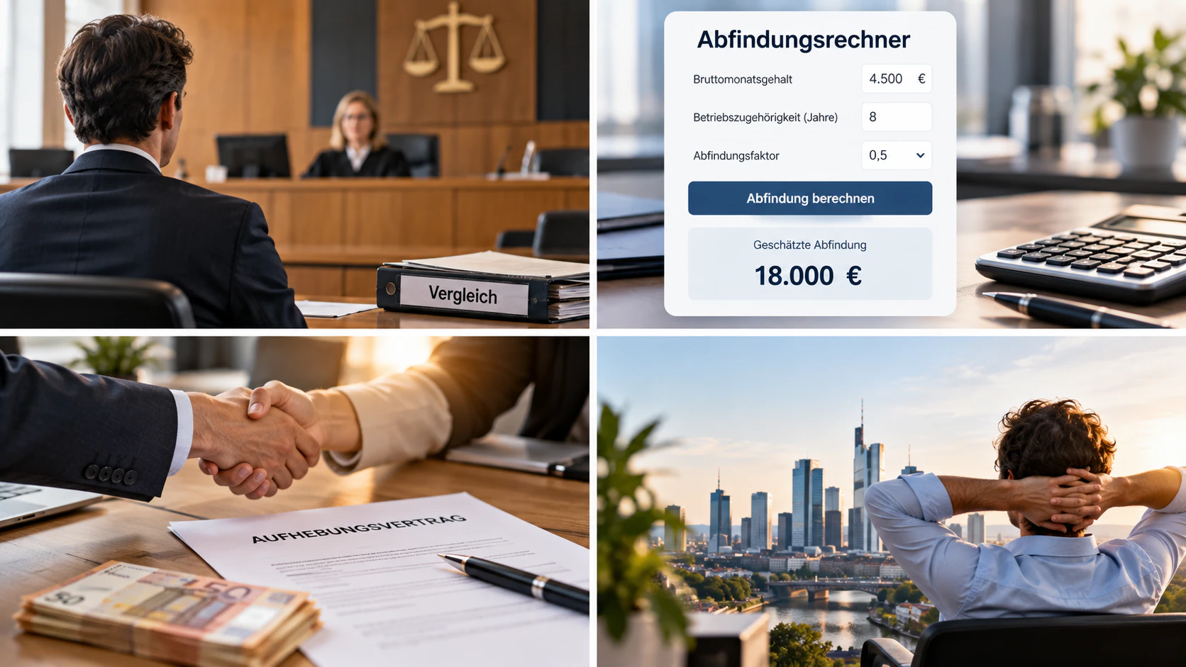Kündigungsschutzverfahren, Abfindungsrechner und Verhandlung im Überblick